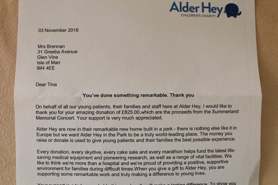 SL Alder hey thank you letter 2016